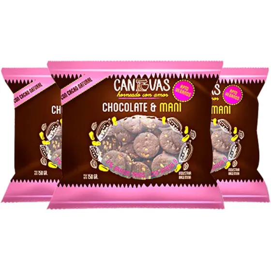 Galletitas Veganas De Chocolate & Maní Canvas - 6 Unidades