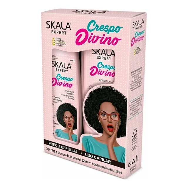 Skala Shampoo + Acondicionador Crespo Divino Vegano Rulos