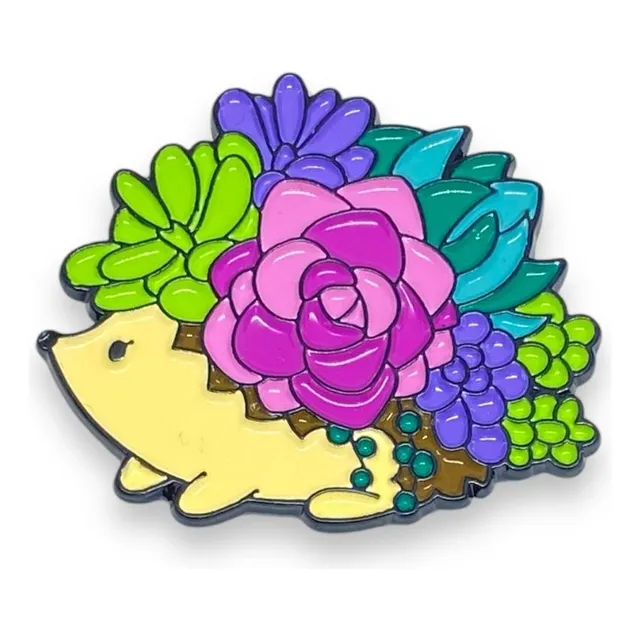 Pin De Animal Con Flores Broche De Metal
