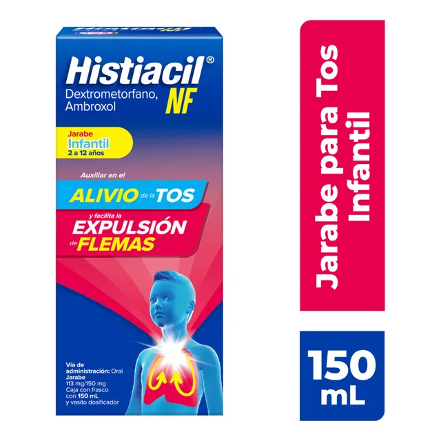 Histiacil NF Jarabe para la Tos Infantil 150 ml. Fórmula con Alivio Rápido y Efectivo desde el Primer Día en Niños de 2 a 12 años. El Experto en Tos