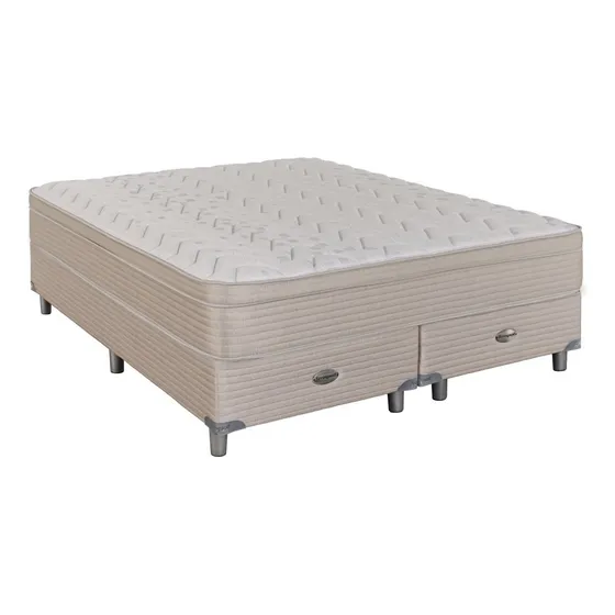 Sommier Y Colchon Espuma Multix Visco 180x200 King Color Beige