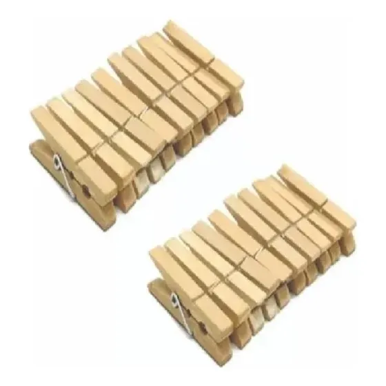 Pinzas Para Ropa Bambu Color Natural Pqtx24un