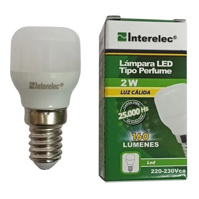 Lampara Led Perfume 2w E14 Luz Calida P/ Heladera Freezer
