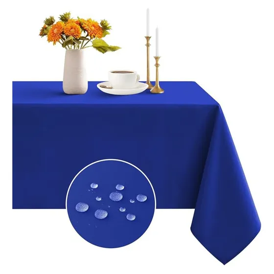 Mantel Rectangular Antimanchas Impermeable 220 X 140 Cm Mesa Aura Zeus Genero Redondo Azul Fiesta Cumpleaños Evento Tela Diseño Algodón Lino
