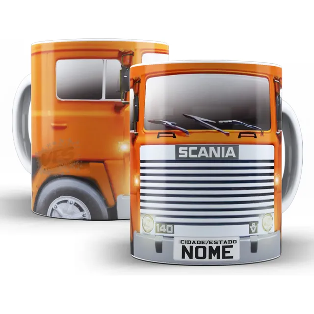 Caneca Personalizada Caminhão Scania Lk 140 V8  Caminhoneiro