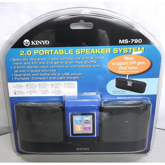  Cornetas Portátil Para iPod Nano Kinyo Mod.ms-790 Nuevo!!!