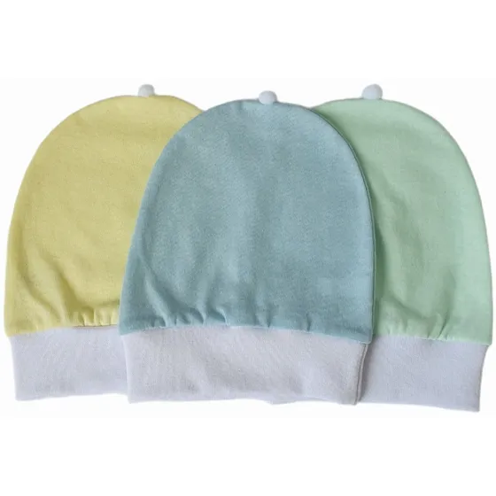 Gorro De Bebê Recem Nascido Com Pompom 100% Algodão