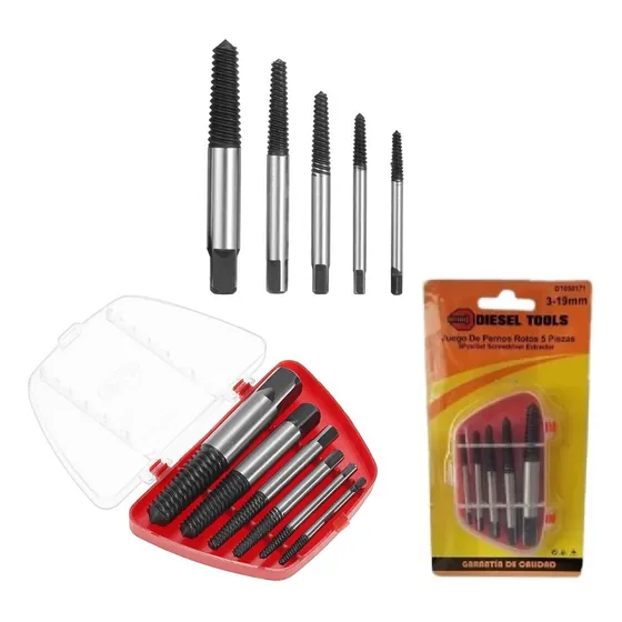 Juego De 5 Extractores Tornillos Rotos Dañados Brocas