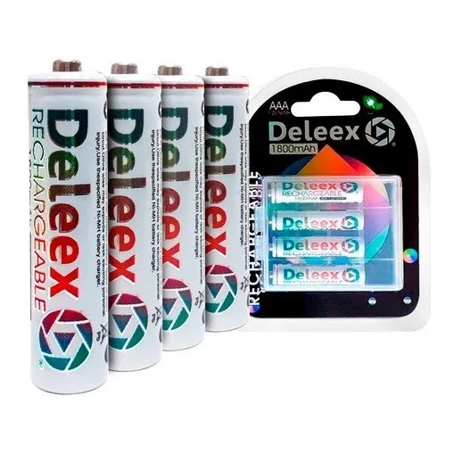 Kit De 4 Pilas Recargables Aaa 1800mah Deleex Green Power