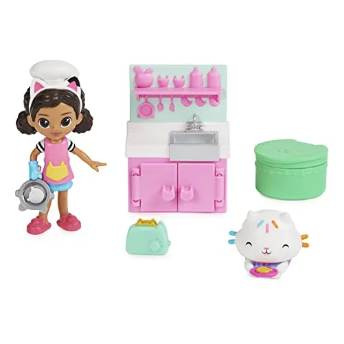 Casa De Muñecas De Gabby, Juego De Cocina Para Almuerzo Y 2