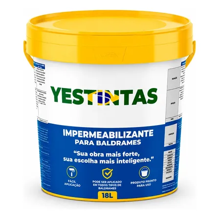 Impermeabilizante Baldrame Base Água 18l Fundação Muro Sapat Preto Fosco