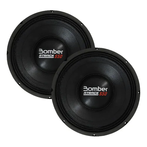 02 Alto Falante Bomber 12 Pol Woofer Atrack 550w Rms 4 Ohms Cor Preto