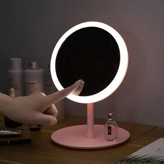 Espejo Para Maquillaje Con Luz Led Redondo Encendido Tactil