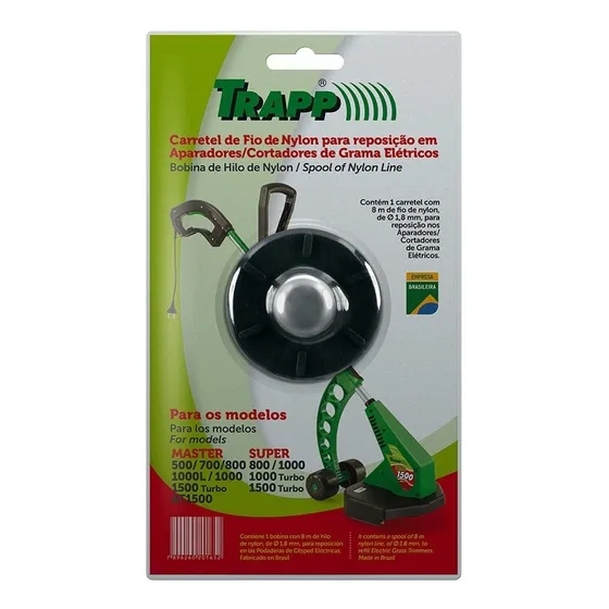 Carretel Aparador De Grama Master Turbo E Super Turbo Trapp Cor Preto/Verde