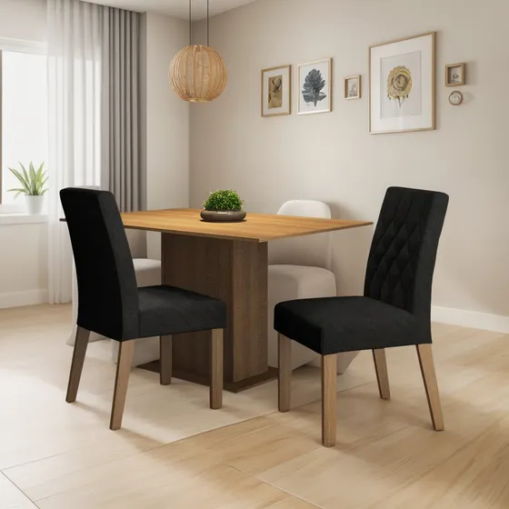 Juego De Comedor Con Mesa Y 2 Sillas Madesa Oxford Tainá Mm