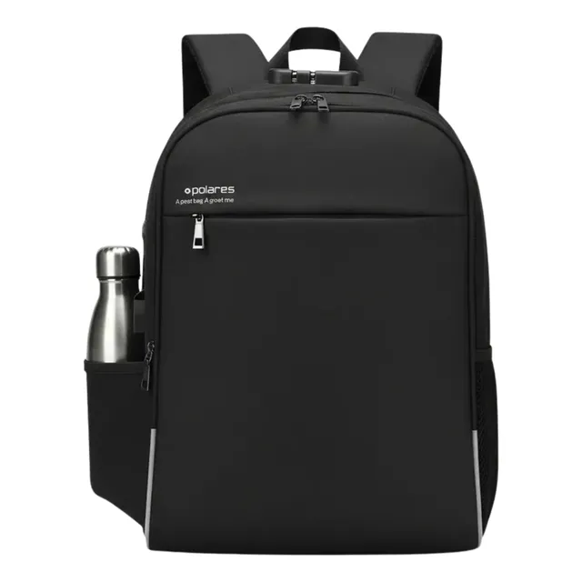 Mochila Executiva Antifurto Polares Usb 40l Notebook 17 Impermeável Preto Executivo