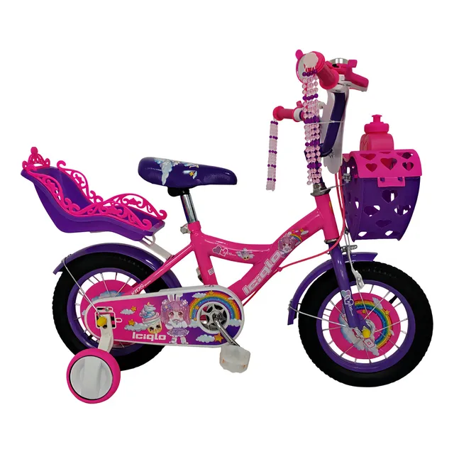 Bicicleta Infantil Niñas R-16 Portamuñecas Ruedas Auxiliares Color Fucsia Tamaño Del Cuadro 16