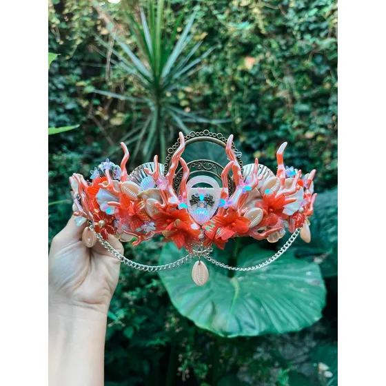 Vincha Corona Tocado Tiara Sirena Mermaid Novia Caracoles 15