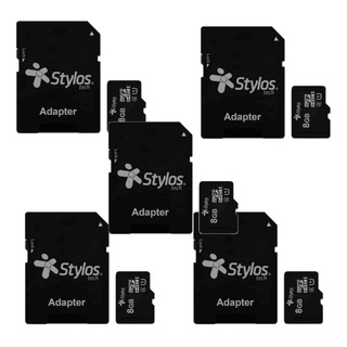 Kit 5 Tarjeta De Memoria 8gb Stylos Stmsd81b Adaptador Sd Kit 5 Tarjeta De Memoria 8gb Stylos Stmsd81b Adaptador Sd