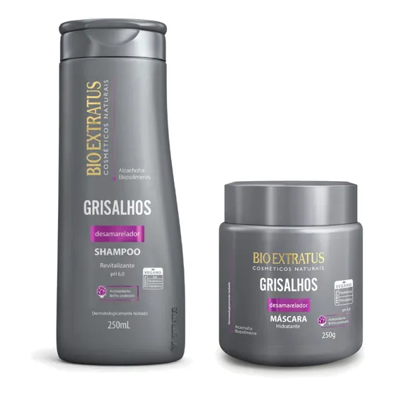 Kit Para Cabelos Grisalhos E Brancos Bio Extratus 2 Produtos
