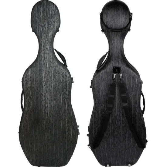 Estojo Fibra De Vidro Violoncelo 4/4 Orquezz Luxo Preto
