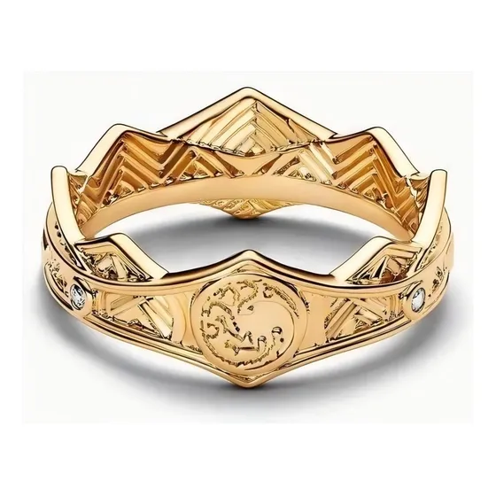 Anillo Corona Casa De Dragón Juego De Tronos Game Of Thrones Dorado 7