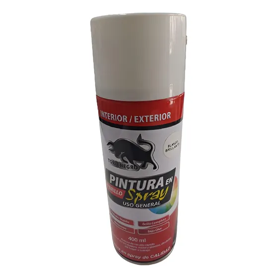 Pintura Spray Toro Negro Blanco Brillante 400ml