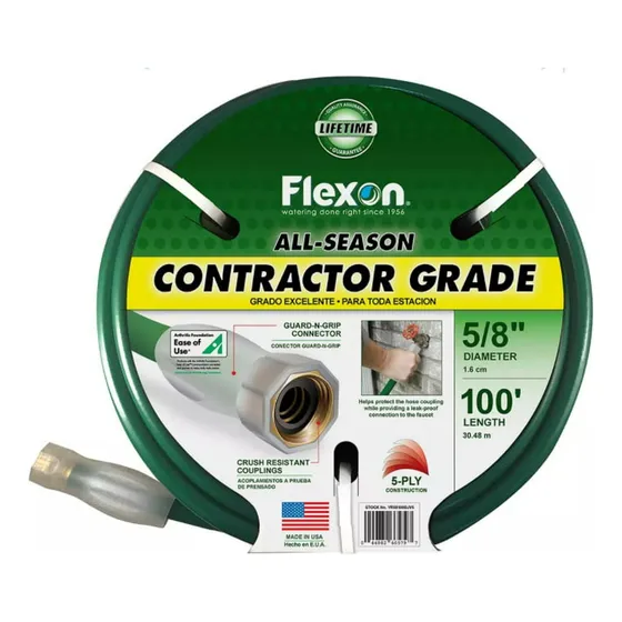 Rollo Manguera 30m Jardín 5/8 Flexon Usa C/ Conector Verde