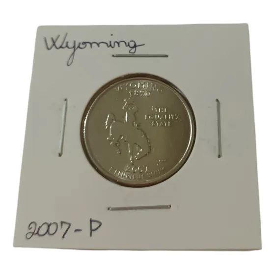 Moeda Quarter Dollar Estado: Wyoming 2007 P. Flor De Cunho.