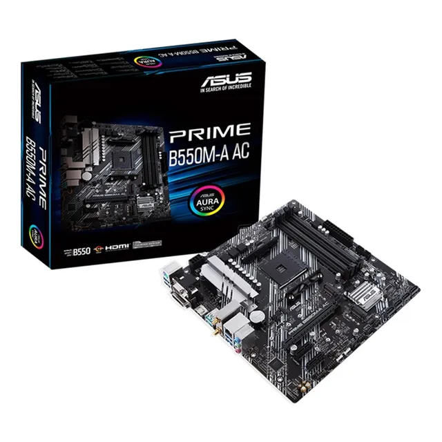 Tarjeta Madre Asus PRIME B550M-A AC Pcie 4.0 Dual M.2 4x4 Color Negro