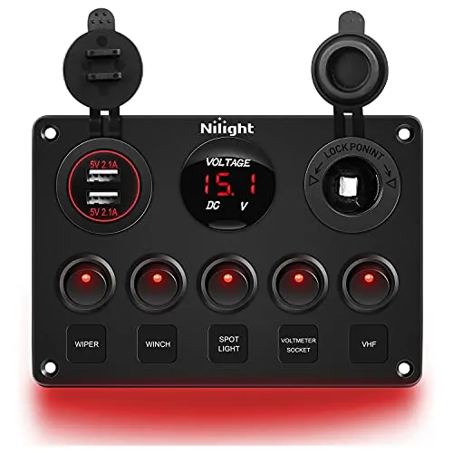 Nilight - 90125e 5 Gang Multi Función Interruptor De Yf9k0