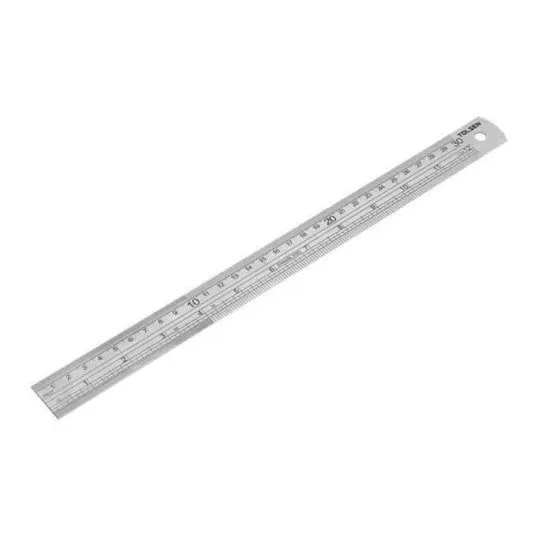 Regla Metálica Acero Inoxidable 30cm 12 Pulgadas Tolsen