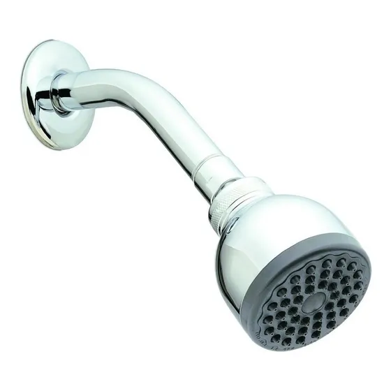 Ducha Regadera Bm Anticalcarie Metalica Con Roseta Tubo Fp