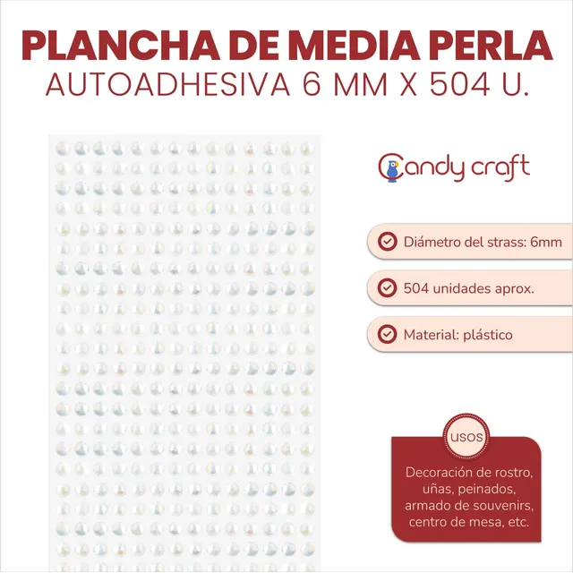 Media Perla Autoadhesiva 6mm X 504 Unidades