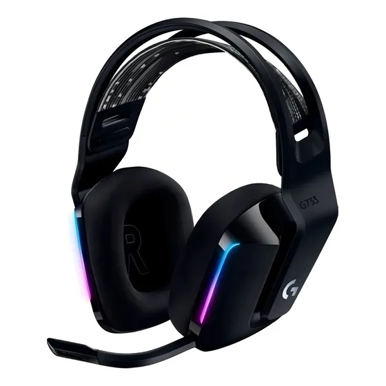Auriculares gamer inalámbricos Logitech G Series G733 negro con luz LED - Bueno (Reacondicionado)