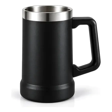 Caneca Térmica Inox C/ Alça 710ml Copo Cerveja Chopp Gelado Preto Liso