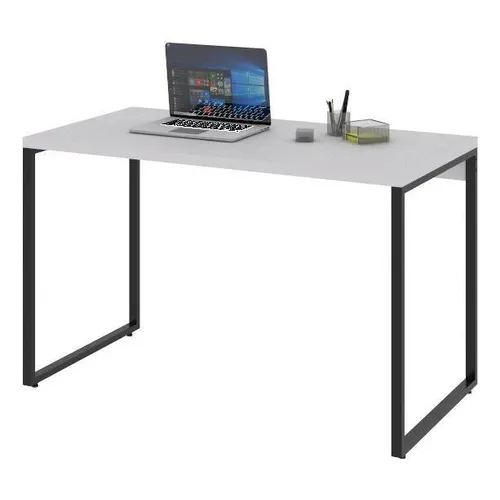 Mesa Para Escritório Office Estilo Industrial 1,20m Kuadra Cor Branco Chess / Est.Preta