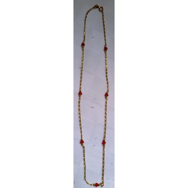 Cadena Gold Filled Con Piedritas Rojas