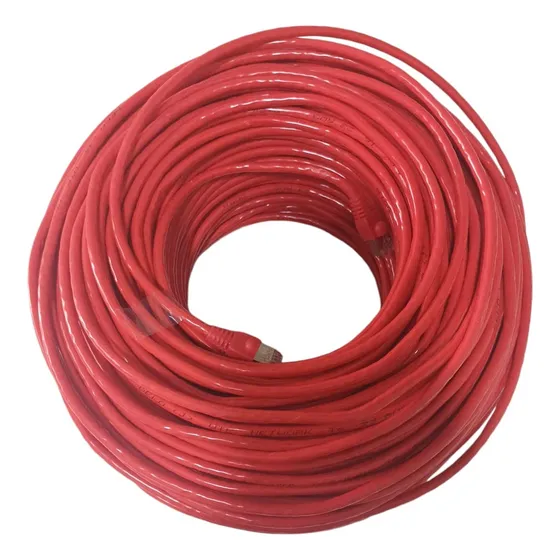 Cabo De Rede Patch Cord Cat6 Lan Rede Rj45 Vermelho 100m