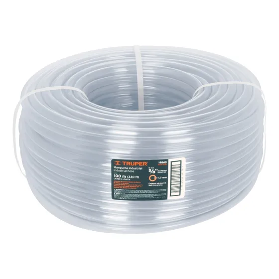 Manguera Ø 5/8 PuLG. Transparente Industrial X 100 Ml Truper