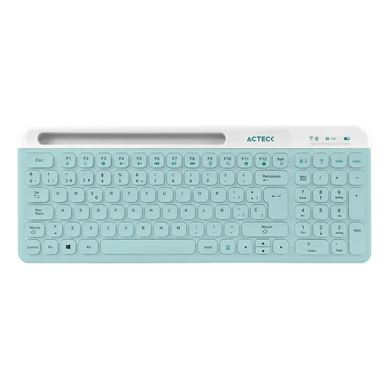 Combo Acteck 2 En 1 Teclado Mouse Slim Creator Virtuos Silk Mouse Agua Teclado Celeste