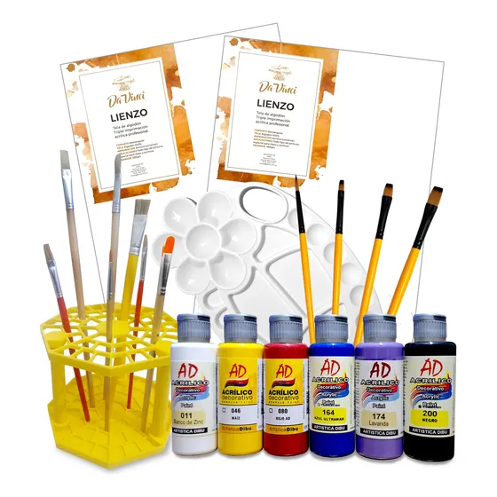 Kit De Pintura Completo Pinceles, Paleta Regalo!