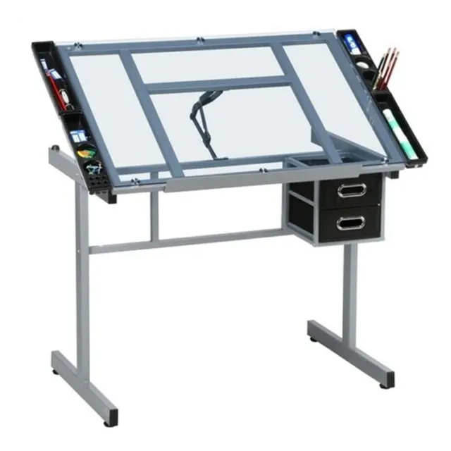 Mesa Restirador P/ Dibujo Tecnico Vidrio Templado Escritorio
