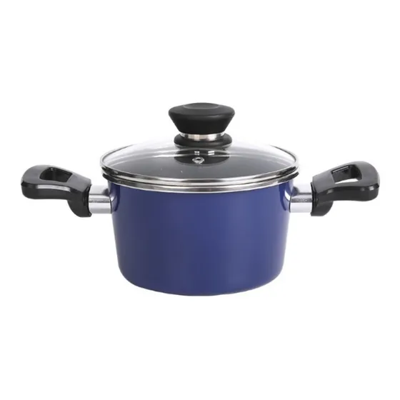 Cacerola 16cm C/tapa Vidrio En Acero De Carbono Marina Cuori