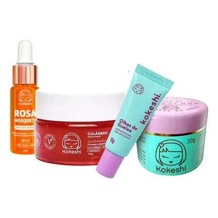 Kit Renovadores Geleia De Colágeno Rosa Mosqueta Kokeshi