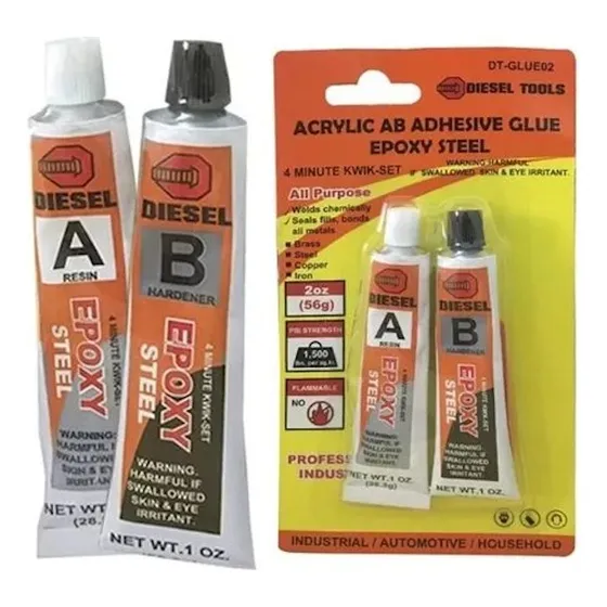Pega Epoxy Epóxica A+b Acero Plástico Secado Rápido 56gr