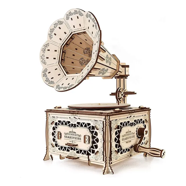 Ewa Eco-wood-art-gramophone Gramófono Mecánico 3d De Madera