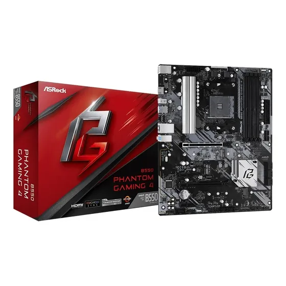 Motherboard ASRock B550 Phantom Gaming 4 AC ATX AMD Socket AM4 PCIe 4.0 DDR4 | Cuotas sin interés