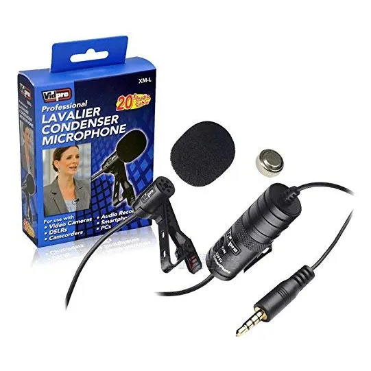 Vidpro Xm-l Wired Lavalier Microfono Cable Audio 20' Tipo Hf