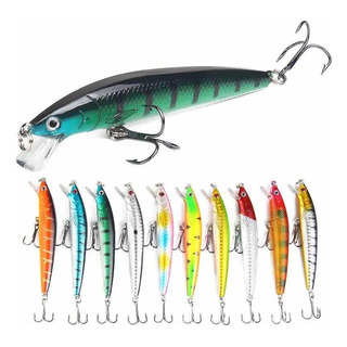 Kit 10 Isca Artificial 3d Pesca Tucunaré Dourado 10cm 9g Cor Kit 10 Isca Artificial 3d Pesca Tucunaré Dourado 10cm 9g Cor